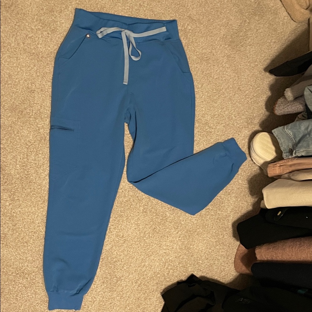 FIGS capri blue high waisted joggers Small Petite